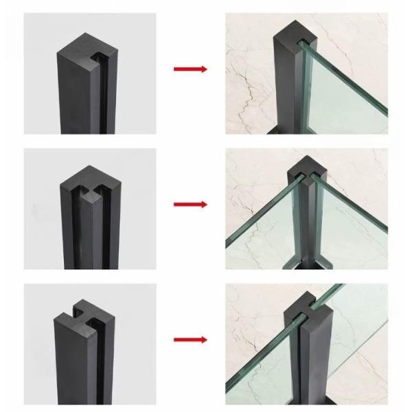 Escalier balustrade de verre S.S 304 316 Pointe en aluminium Balcon Barrière de verre Balustres de colonne pilier