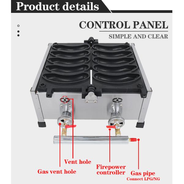 2024 Год Модный дизайн Lpg Ng Газовый Электрический Долгий Вафельный Изготовитель Банановый Штрих