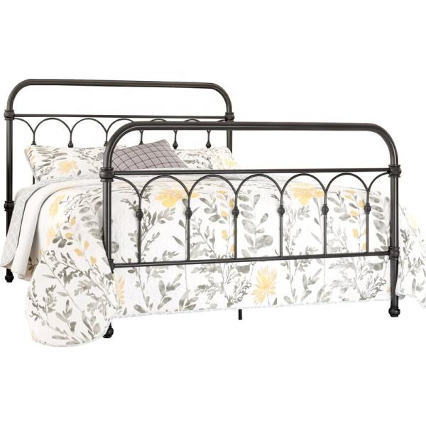 Standard Metal Wrought Iron Platform Bed Strong Sturdy Construction Easy Clean