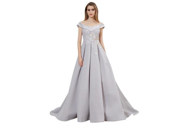 Customize Fluffy Embroidery Arabic Evening Dresses Lady Formal Dress