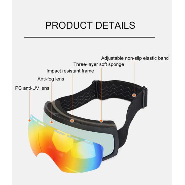 SKI Applicable Scene Spherical Lens Custom Adult Anti-Fog Goggles for Sports