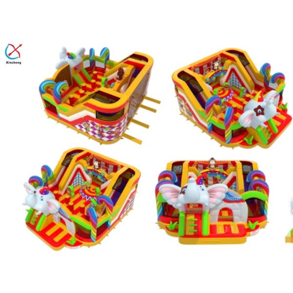 Manufacturer Zoo Inflatable Fun City Inflatable Bouncy House Slide Castle