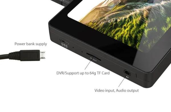 800*480 FPV Screen Monitor 1000Lux DVR 5.8G 40CH Diversity Receiver 4000mAH Battery Security & Protection Freestyle Drones UAV