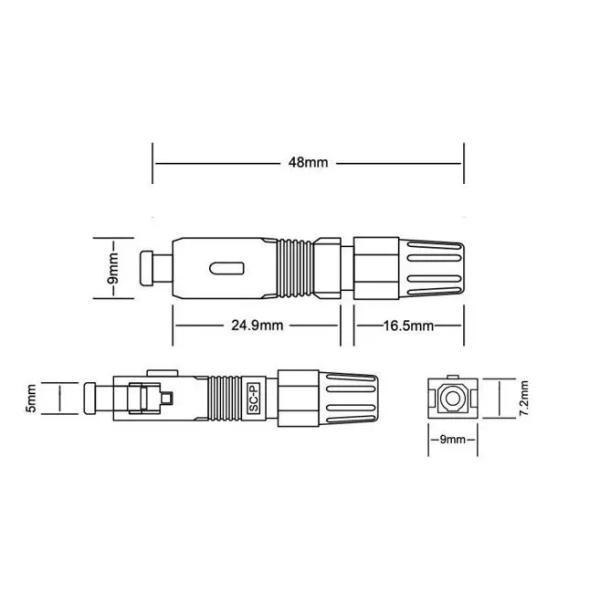 3m Fiber Fast Connector SC APC Optical Connector For FTTH FTTB FTTX Network