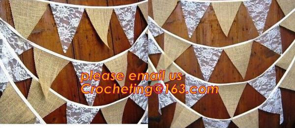 11pcs Burlap Lace Banner Bunting Jute Rustic Wedding Banner, Sweetheart Table Bunting banner Wedding love sign lace mate