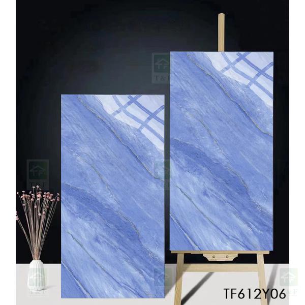 A porcelana lustrada vitrificada apartamento telha o interior lustroso azul do corpo 60x120 completo