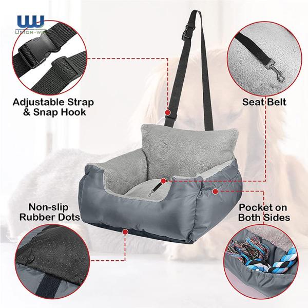 Теплое мягкое автокресло любимца Подгонянная теплая мягкая кровать собаки автомобиля автокресла любимца с карманом хранения