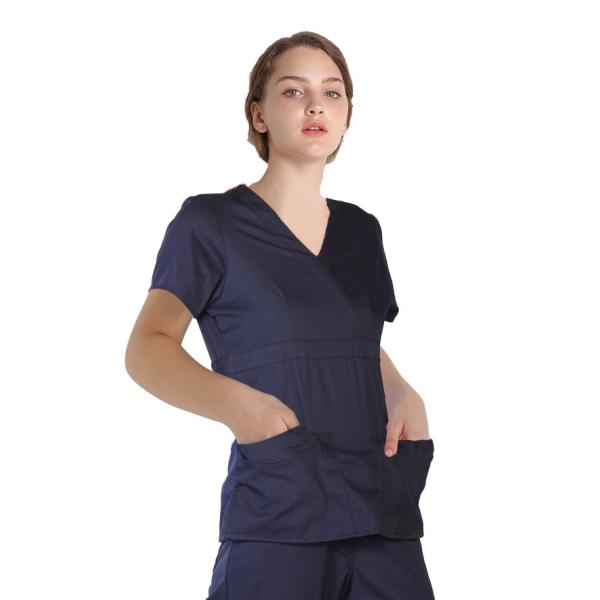 Рукави краткости лайкра полиэстера женщин 155 Gsm Scrubs медицинская форма