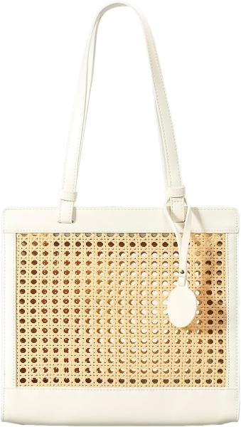 STRAW BEACH BAG FOR WOMEN SUMMER WOVEN RATTAN TOTE BAG STRAW PURSES AND HANDBAGS FOR VACATION WITH PENDANT