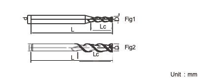 2 Flutes Square End Mills TiN Coating With High Speed Steel Material