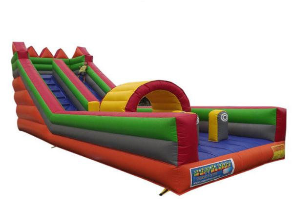 Kids Commercial Inflatable Slide Colorful UV Resistance With Side Climbing Ladder
