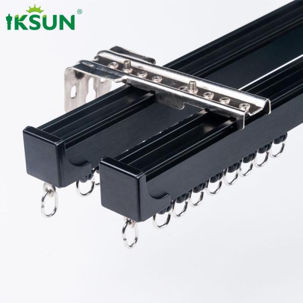 Matte Gold Double Aluminium Curtain Track Square Shape Multipurpose