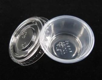 0.75oz/30ml clear disposable PET portion cup/ take away 0.75oz ice cream PET cups/Plastic Clear Sauce PET Cup with lids