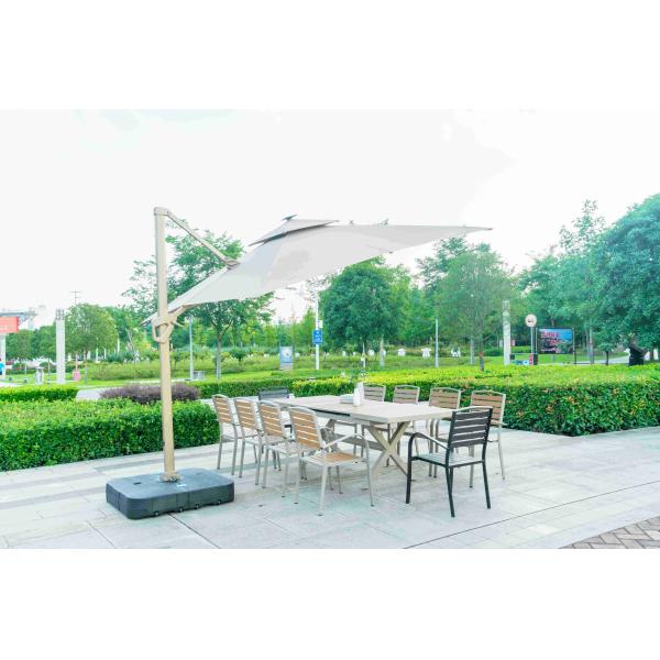 11 Pieces Outdoor Patio Furniture Plastic Wood Expandable Aluminum Garden Table And 8 Chairs