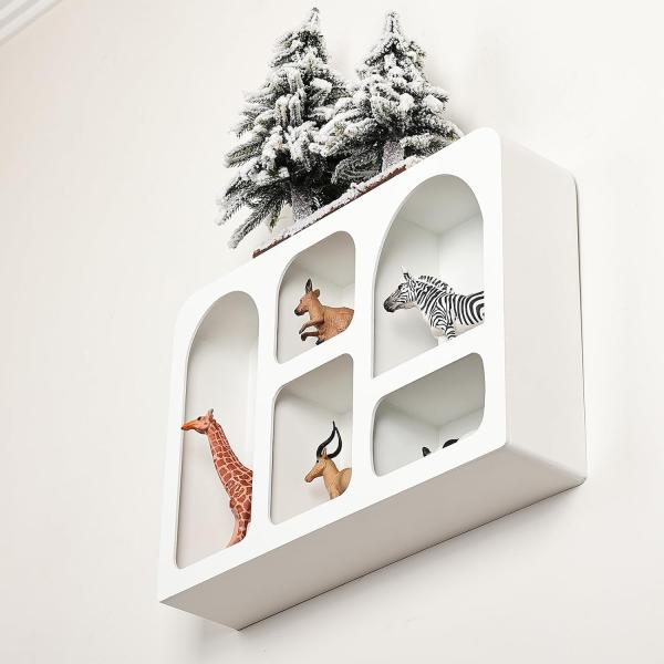 Boho Nordic Modern Style Wall Decor Customized Logo Floating Wall Shelf with Storage