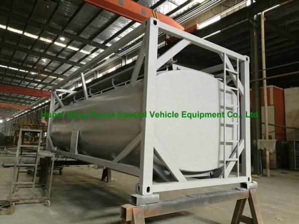 Chemical 20ft Tank Container For High Corrosive Hydrochloric Acid , Sodium Hypochlorite