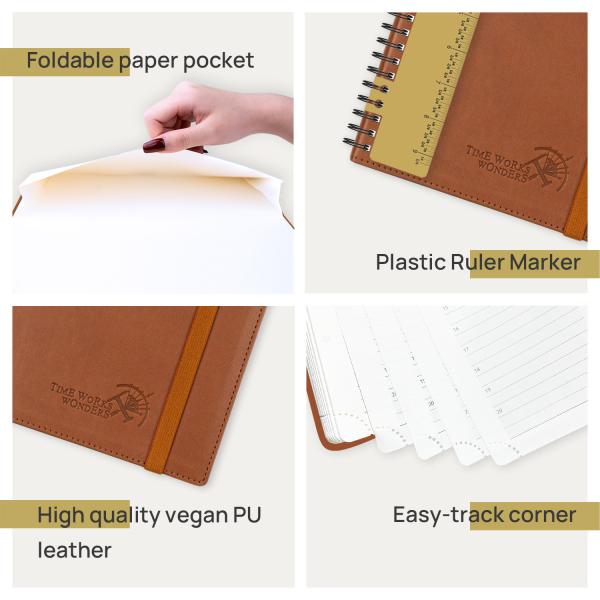 ECO Friendly Poprun 2023 Custom Planner Large Size Vegan Leather