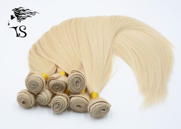 Straight Blonde Colour 613 Human Hair Extensions With 6A 100% Ukraine Hair