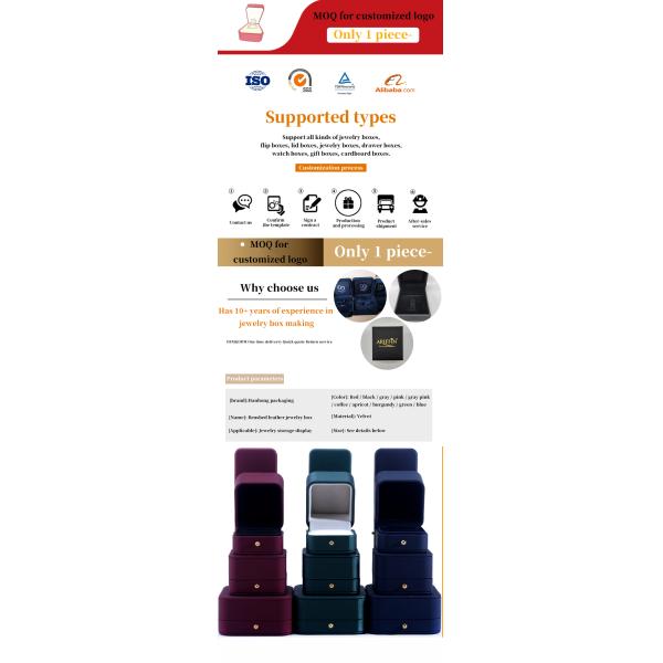 Emballage de bijoux personnalisé Hanhong PU Boîte en cuir pour collier Bracelet Boucles d'oreilles Ring