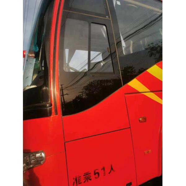 2nd Hand Coach Middle Passenger Door 51 Seats Red Color 10.5 Meters Yuchai Engine Used Higer Bus KLQ6109