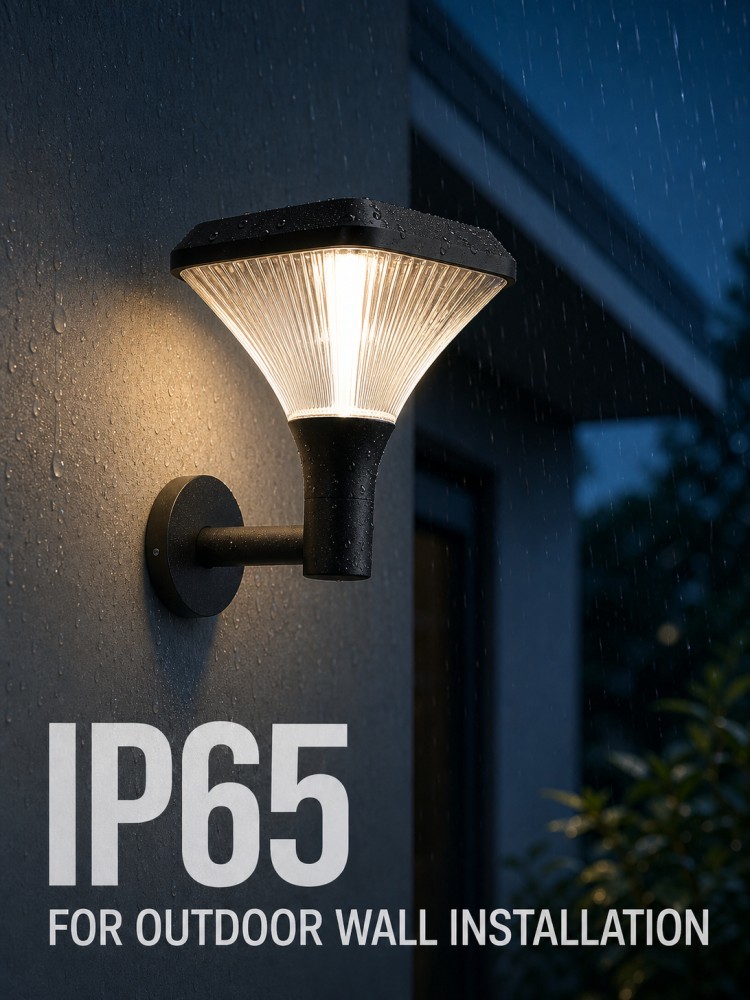Solar Outdoor Wall Light IP65 Waterproof LED Sconce for Garden Patio Villa Porch Lighting