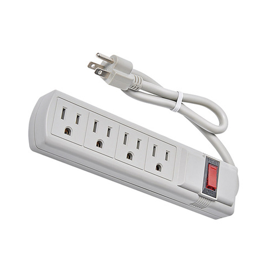 4 outlet Power Strip and Extension Socket With 15A Circuit Breaker Surger Protector