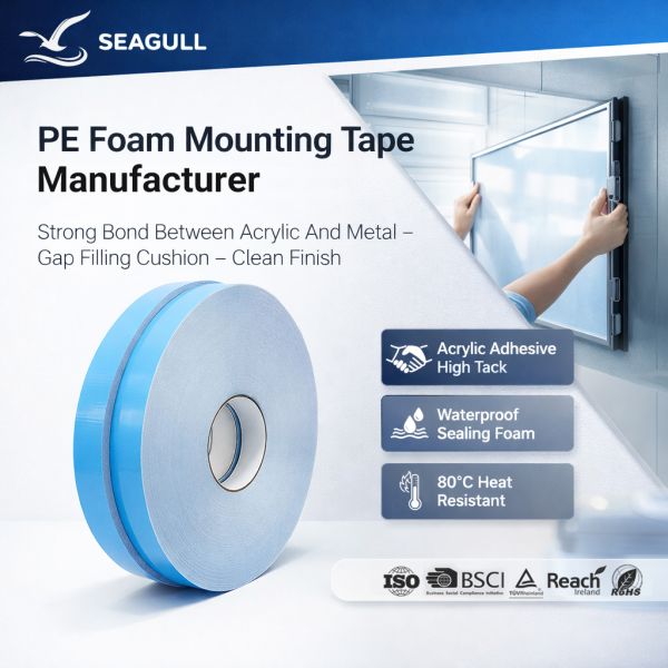 Custom Double Sided Mounting Adhesive PE Foam Tape For Sign Panel Fixing