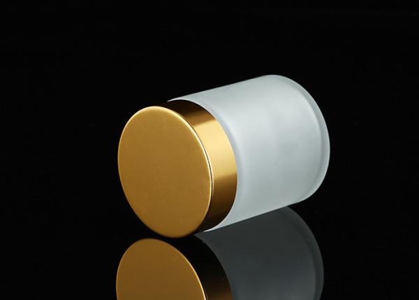 Luxury 1.7 Oz Glass Cosmetic Jar Empty Custom Silk Print Logo Frosted Cream
