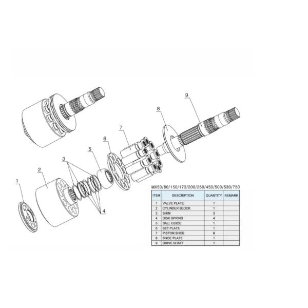 Части гидронасоса ботинка поршеня МС150 для насоса запасных частей ремонта гидронасоса