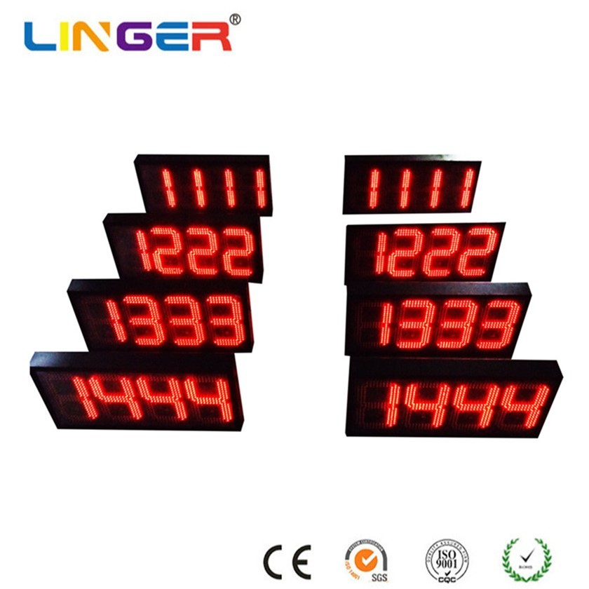 Neat Connection Electronic Gas Signs Auto Adjusting Digital Gas Sign RED With Rainbow Flat Data Cable