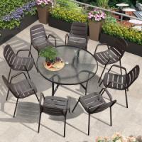 Outdoor Rattan Jardim Mesa E Cadeiras Poliéster 3 Peças Wicker Patio Set