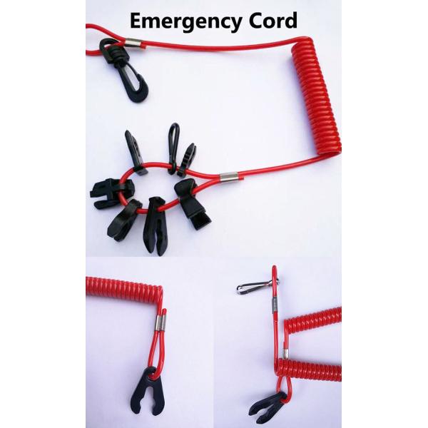 Plastic Soft Job 3.5MM TPU Jet Ski Safety Lanyard Pantone Color Red / Black Customized