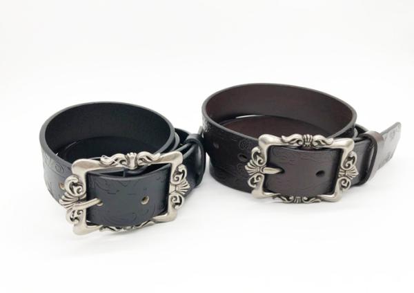 Soft Hand Feeling Embossed Leather Belt 3.2cm Width With 183g Weight