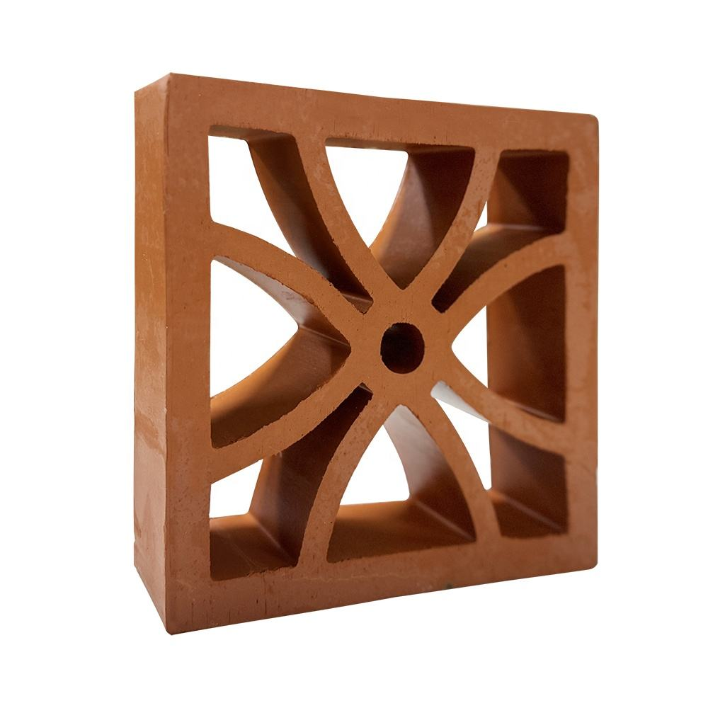 Terracotta Breeze Block Hollow Clay Screen Block for Landscape Walls Patio Partitions Natural Ventilation