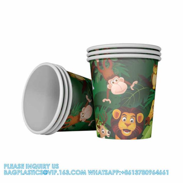Cartoon Jungle Animal Disposable Tableware Sets Party Supplie For Kid Birthday Party Decor Plate Cup Napkin Party