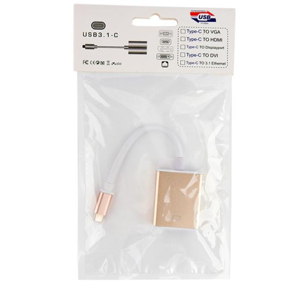 Kico USB 3.1 Type C To VGA Converter  Type-C To HDTV  Adapter Cable Male To Female Full HD 1080P for Macbook