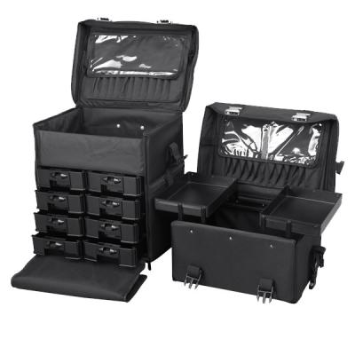 Oxford Cloth Rolling Makeup Case , Big Capacity Oxford Train Bag With Wheel