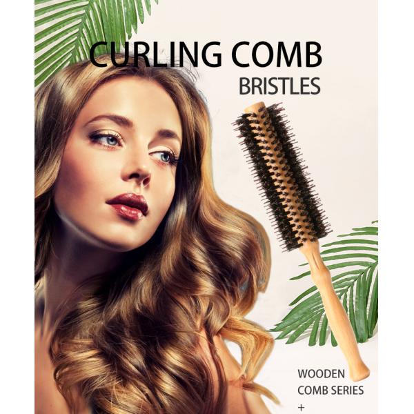 Long Handle Wooden Hair Brush For Curly Hair Ergonomic Design