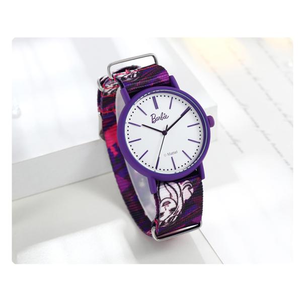 Violet color print logo fashion lady watches nylon strap 20mm