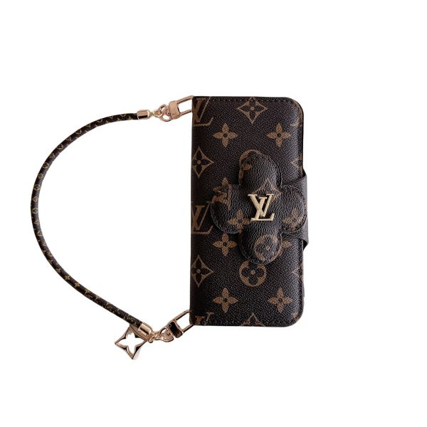 LV Left and Right Card Slot Leather Case for iPhone 17 Pro Max