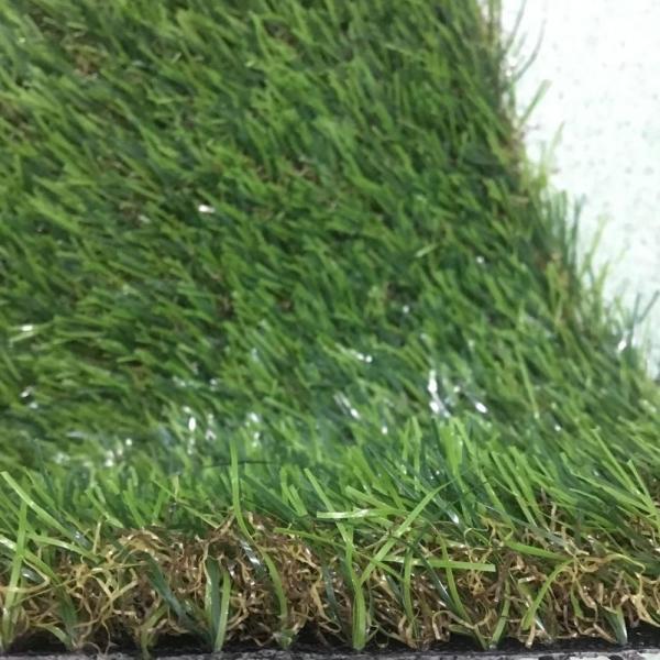 Green Synthetic Grass Around Pool Covering 25mm Pile Height 9000 Dtex
