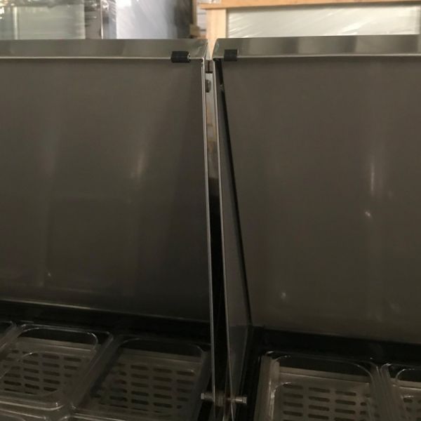 Stainless Steel Sandwich Salad Prep Table Refrigerator Commercial 2 Door