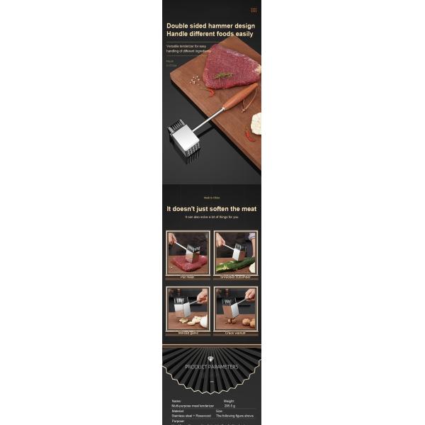 Hot 36-Blade Manual Meat Tenderizer Durable Kitchen Tool for Tenderizing Steak Turkey