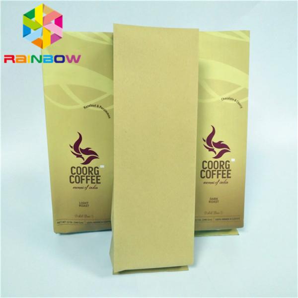 Moisture Proof Food Packaging Side Gusset Coffee Bag With Tin Tie / Degassing Valve