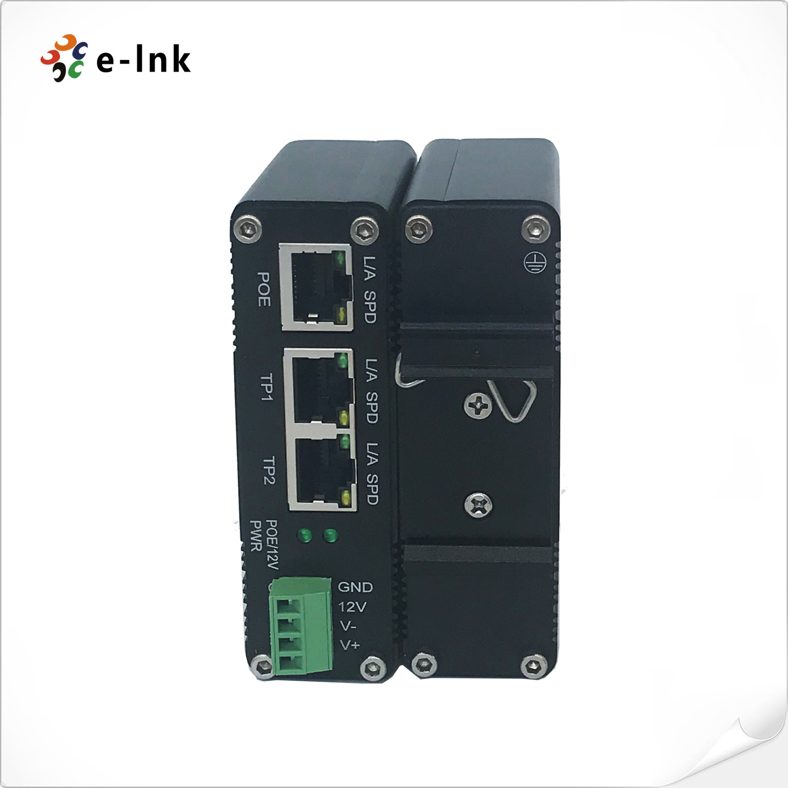 12VDC вывело наружу промышленный Splitter IEEE802.3af/at PoE с функцией переключателя PoE 2 портов