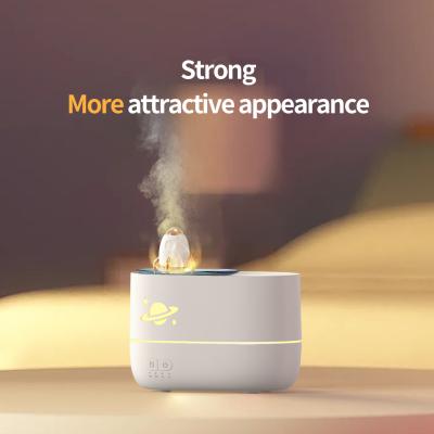 Humidificateur de flamme à l'air de fusée 350 ml avec matériau ABS et 8 heures de travail