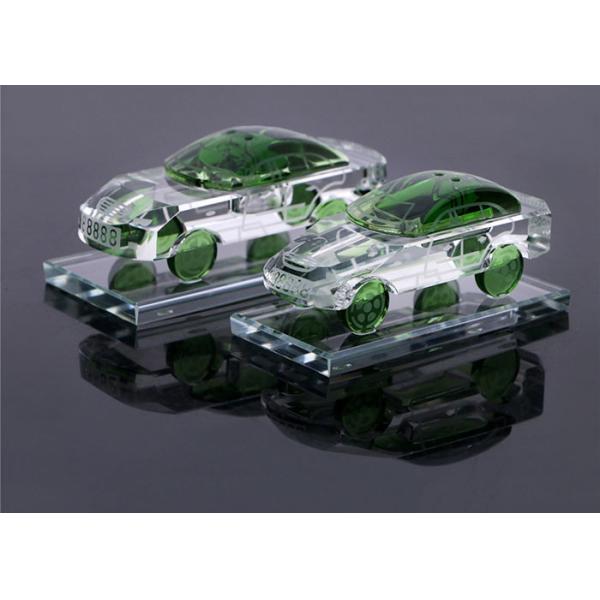 Car Shape Crystal Decorative Glass Bottles Yellow / Green / Blue / White Color Optional
