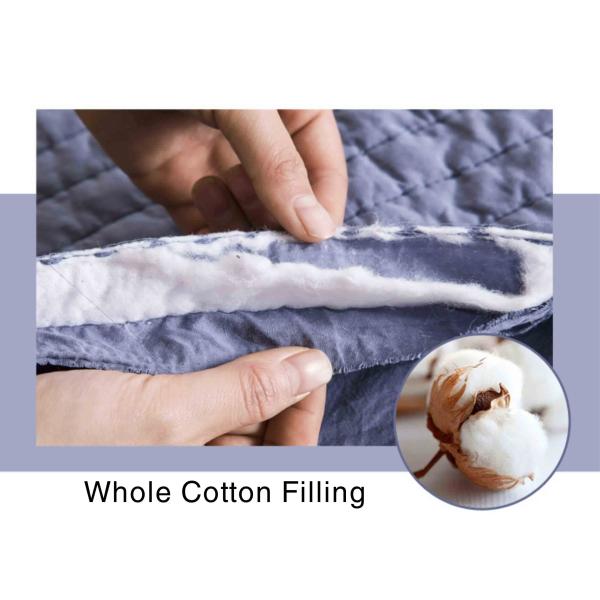 Causal Style Handmade Cotton Quilts , 100% Washed 3pcs King Size Handmade Quilts