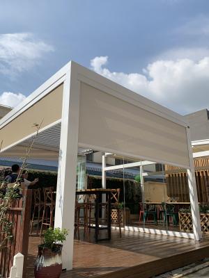 Preuve UV extérieure résistante d'abat-jour de rouleau de vent en aluminium avec la pergola de belvédère
