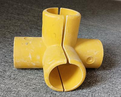 50mm Round Tube Fiberglass FRP Handrail Fitting Elbow Base Tee Four Way Connector